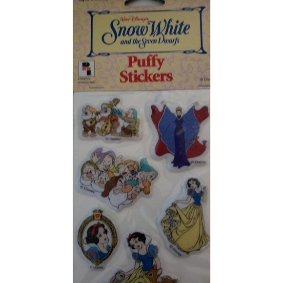 Rare Vintage Disney's Snow White And The Seven Dwarfs Puffy Stickers She… - Picture 2 of 6